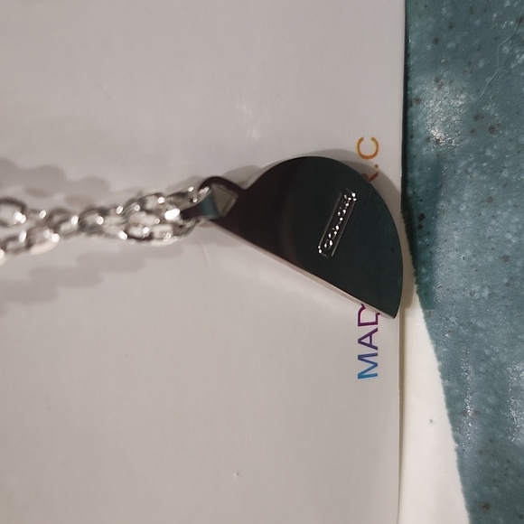 Coach Watermelon Pendant Necklace - Pink and Green On Unbranded Chain W/Studs - Picture 2 of 9